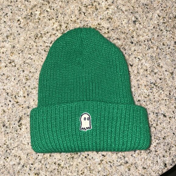 Lonely Ghost Beanie Green One Size Fits Most Knit Hat Pre-Owned Excellent - Picture 2 of 6